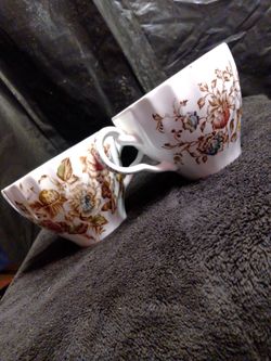 Vintage Staffordshire Bouquet Johnson Brothers of England Tea Cups