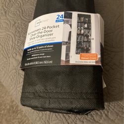 Non Woven 24 Pocket Over The Door Shoe Organizer 