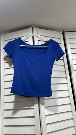 Royal Blue Square Neck Crop Top