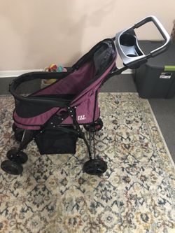 Pet Gear Happy Trails No-Zip Pet Stroller, Boysenberry