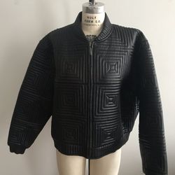KNOLES & CARTER ITALIAN BLACK LEATHER BOMBER WINTER JACKET MEN'S 6XL NWOT. See pictures ask questions and make an offer!