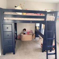 Lennon Full 4 Drawer Solid Wood Loft Bed with Built-in-Desk by Viv + Rae™