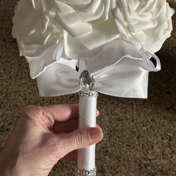 Faux White Wedding Bouquet 