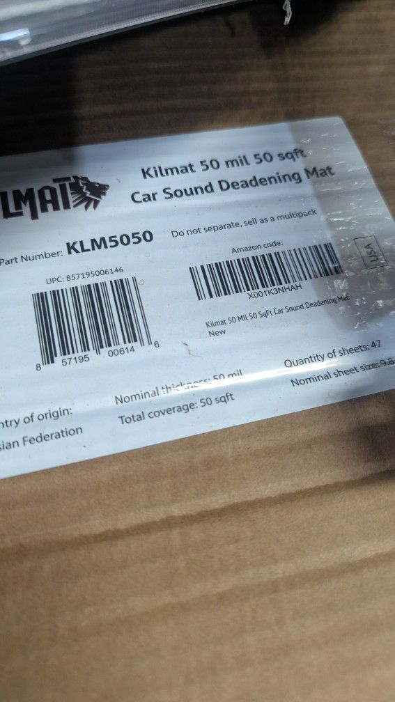 Kil Mat Car Sound Deadening
