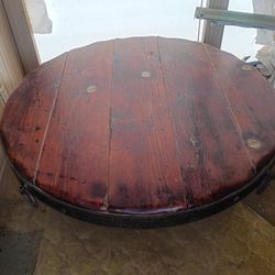 Old Heavy Round Table Antique 