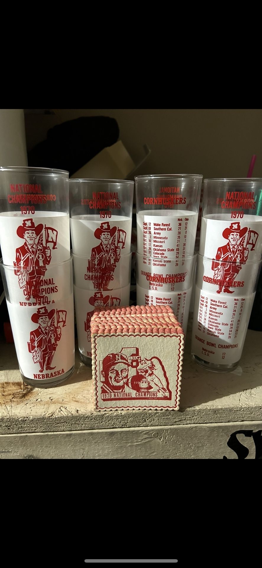 1970 National Championship Glasses & Coasters