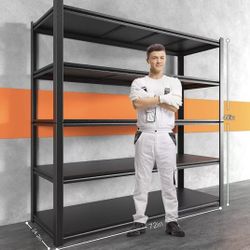 π 24.2"Dx48.2"Wx72.2"H Garage Shelving 3000LBS Storage Shelves Heavy Duty Garage Storage Shelves Adjustable 5 Tier Metal Shelves