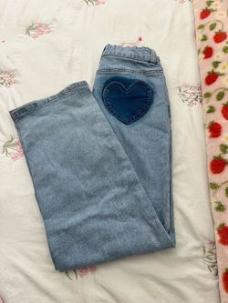 Light Wash Jeans with Heart Pocket