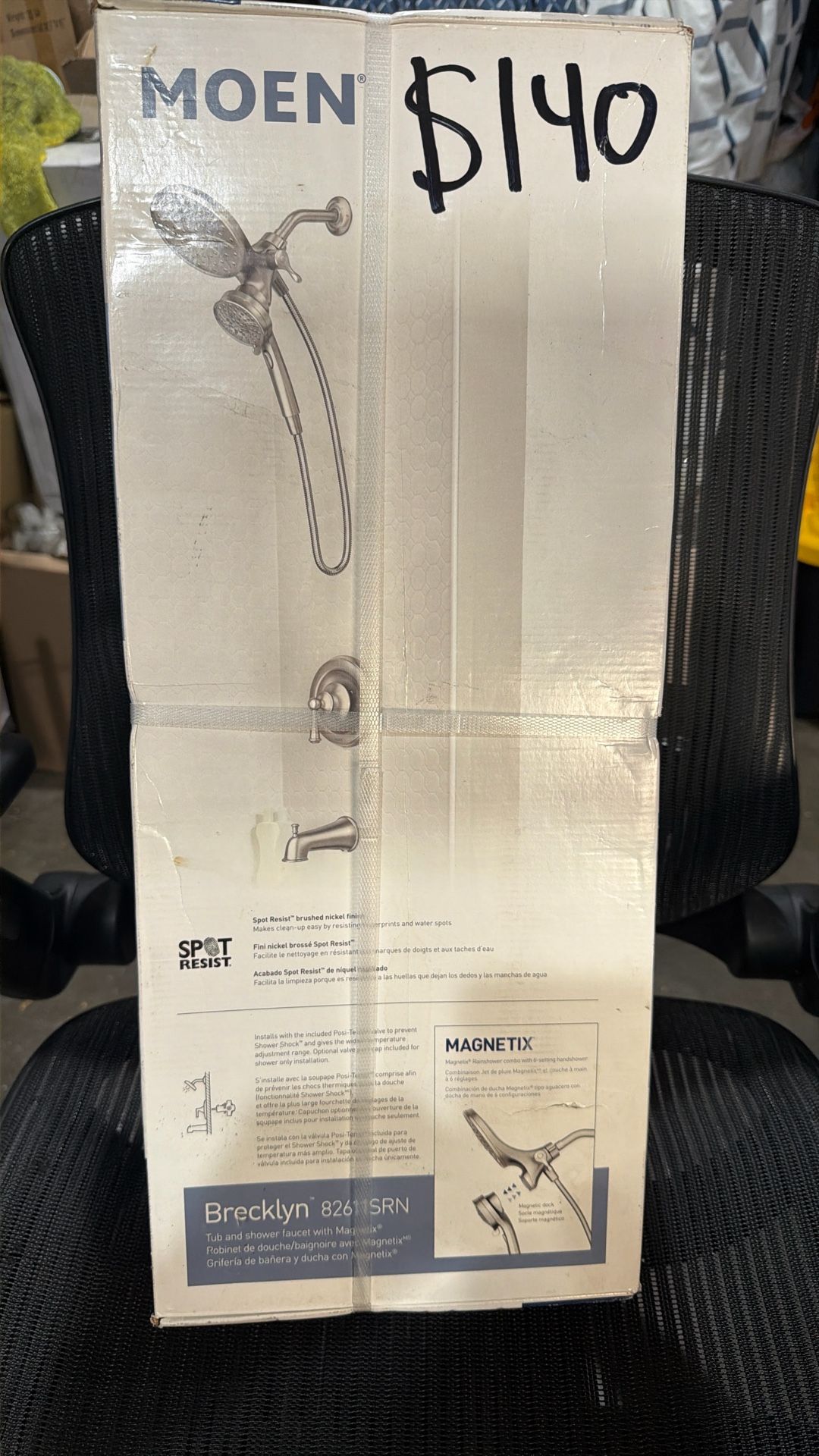 Brecklyn Single Handle 6-Spray Tub and Shower Faucet with Magnetix Rainshower Combo in Chrome (Valve Included)