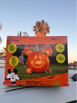 Disney Mickey Mouse Pumpkin Airblown Inflatable 6 Ft Halloween LED EmoteGlow