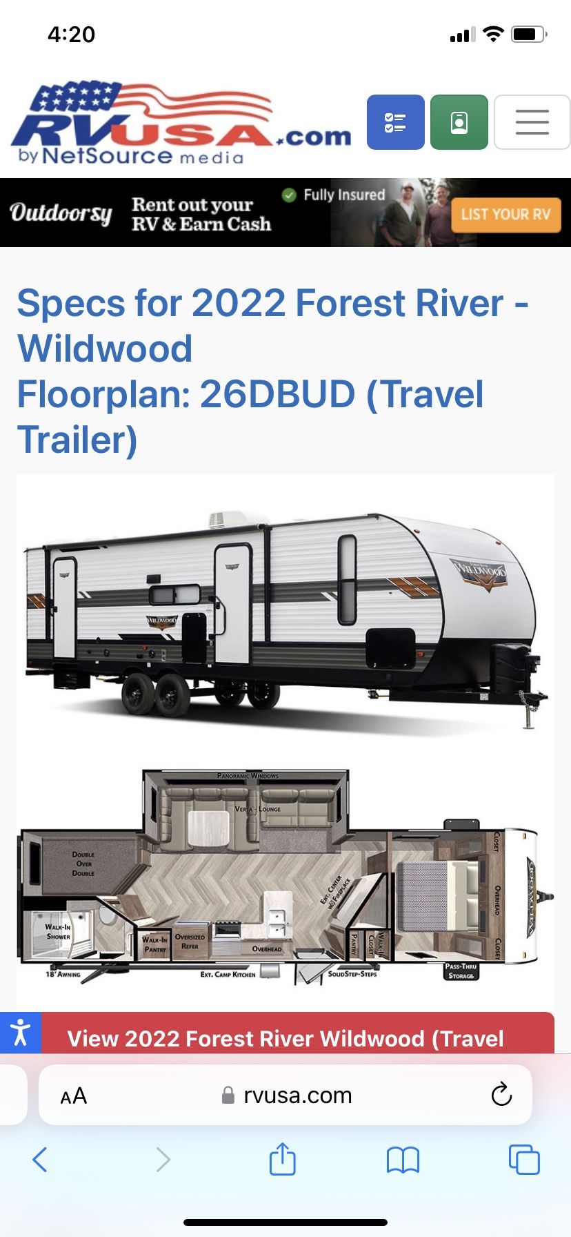2022 Forest River Wildwood