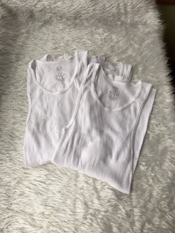 5 boys white vests 14-16(l)