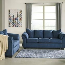 🚚Ask 👉Sectional, Sofa, Couch, Loveseat, Living Room Set, Ottoman, Recliner, Chair, Sleeper. 

✔️In Stock 👉Darcy Blue Living Room Set