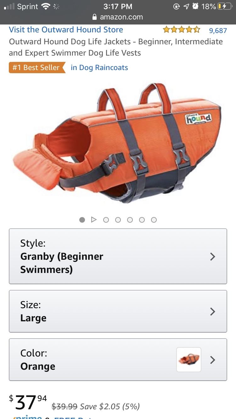 Large dog life jacket