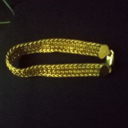 10k Yellow Gold Wide Braided Bracelet $500