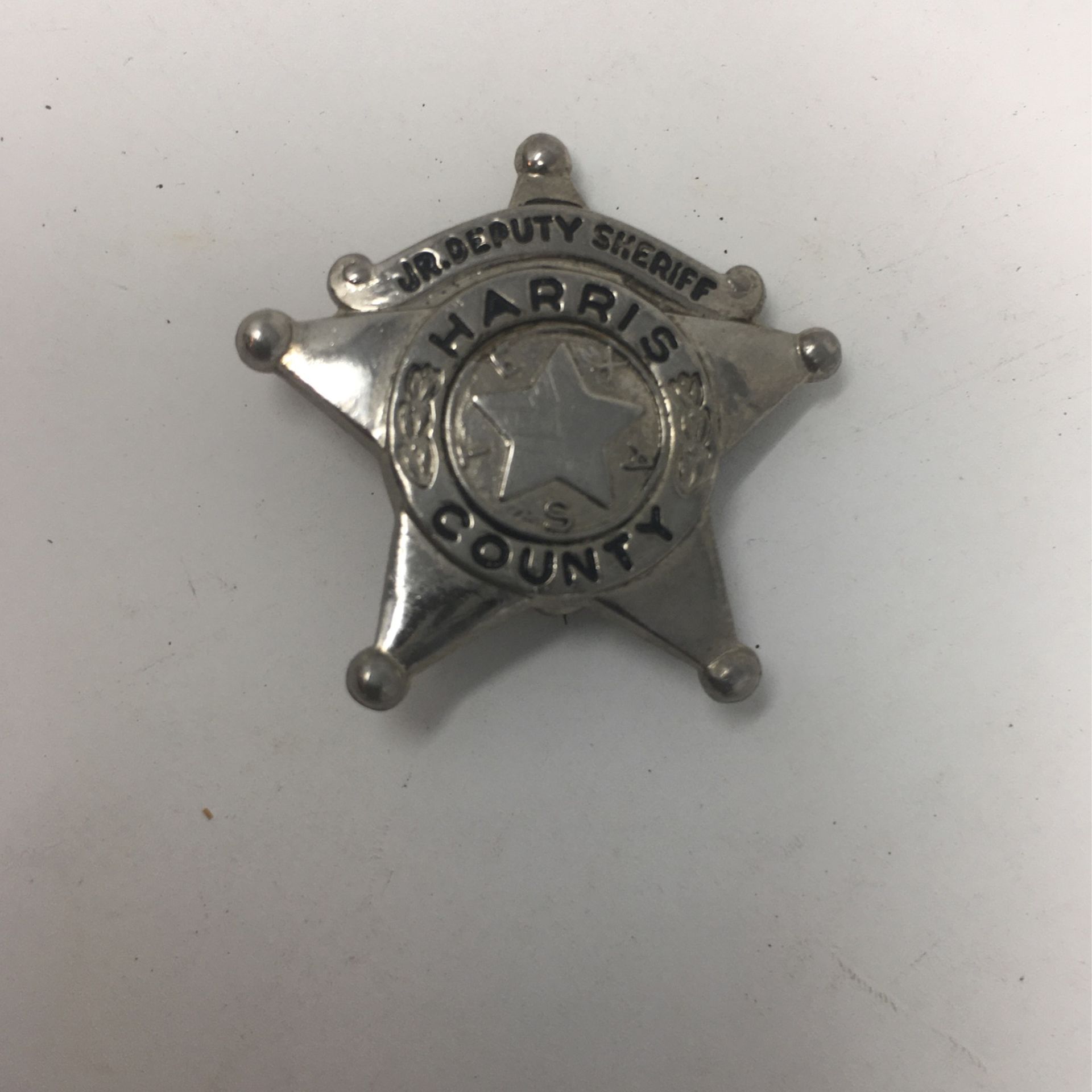 Harris County Texas Obsolete Junior Deputy Sheriff Badge 1 Inch