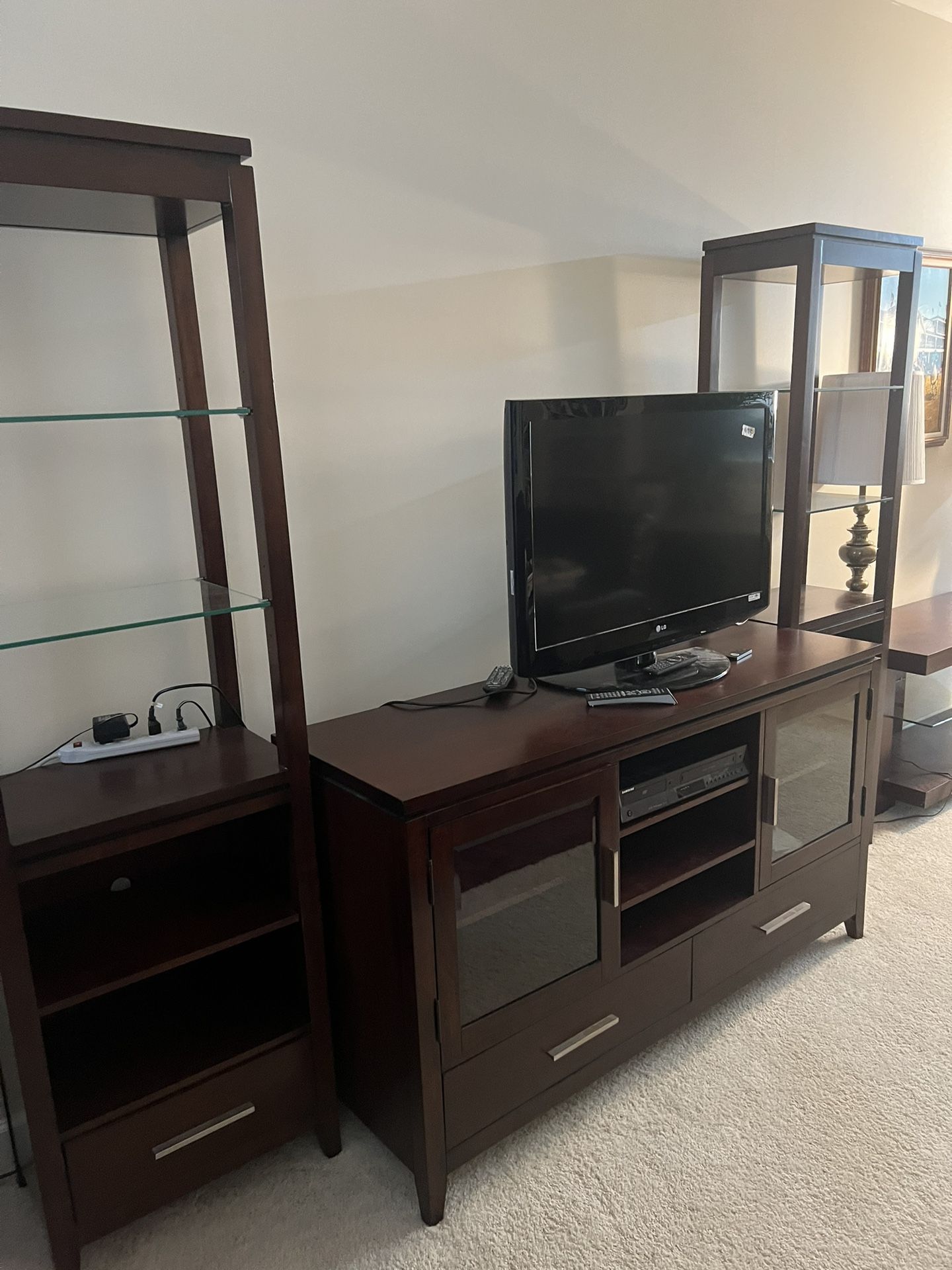 Solid Wood Entertainment Center And Dining Set