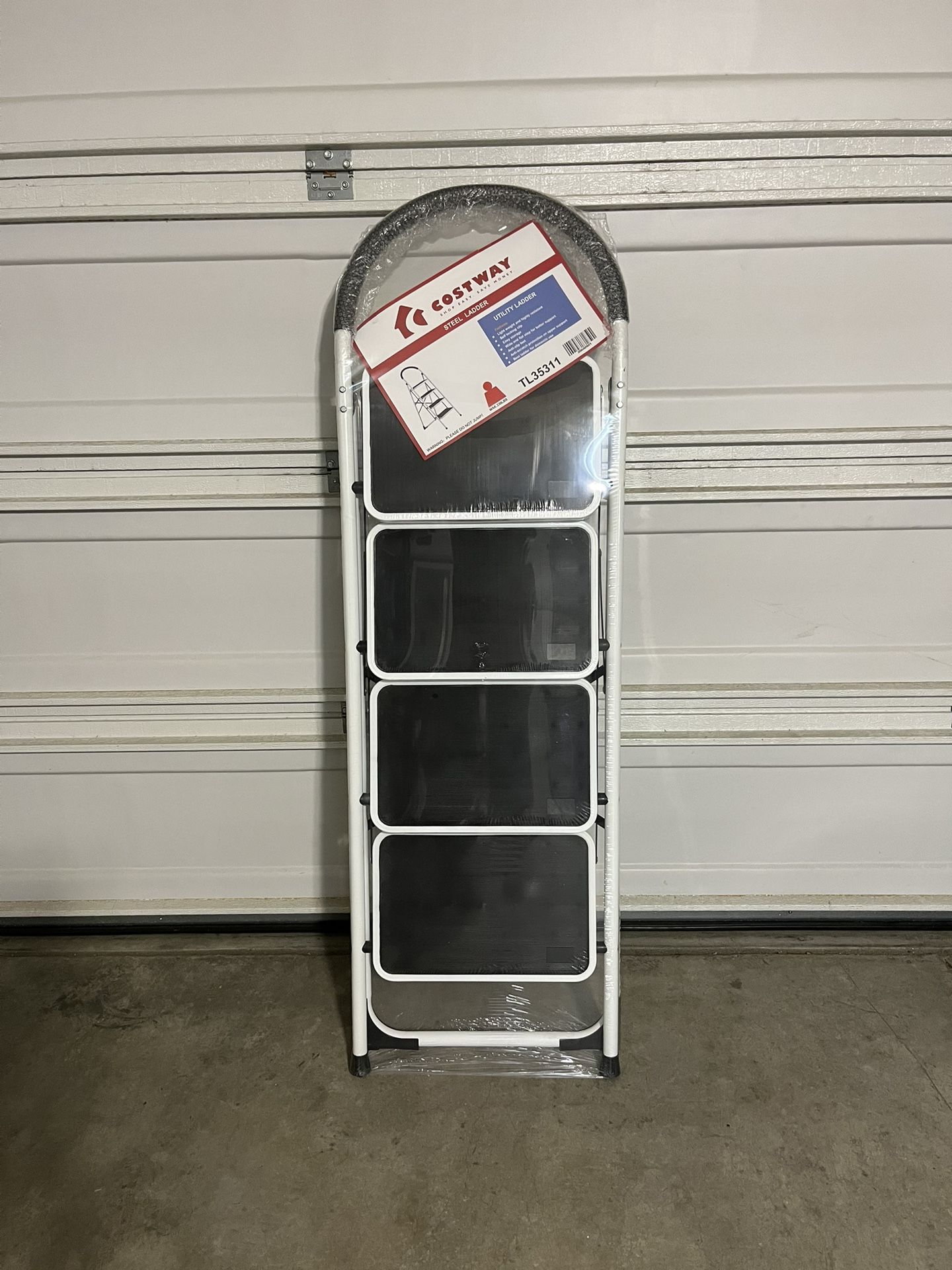 4 Step Ladder Grip Wide Pedal Non Slip Costway Brand