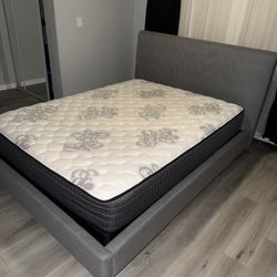 Dean Charcoal Queen Bed With Box & Mattress