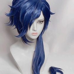 LONG Blue Wig LIKE REAL HAIR