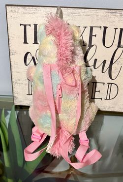 Fluffy Unicorn Backpack Purse
