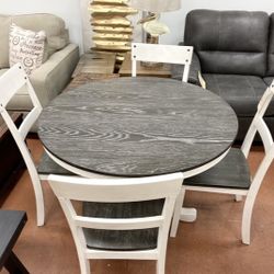 New 42” Table & 4 Chairs 