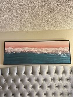 Panoramic Ocean Wave Framed Canvas Wall Art