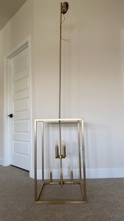 Modern Brass Chandelier- Statement Entryway