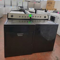 Kitchen Aid Top Load Washer And Electric Dryer Set In Black Working Perfectly 4-months Warranty 