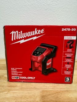 Milwaukee M12 compact Inflator brand new