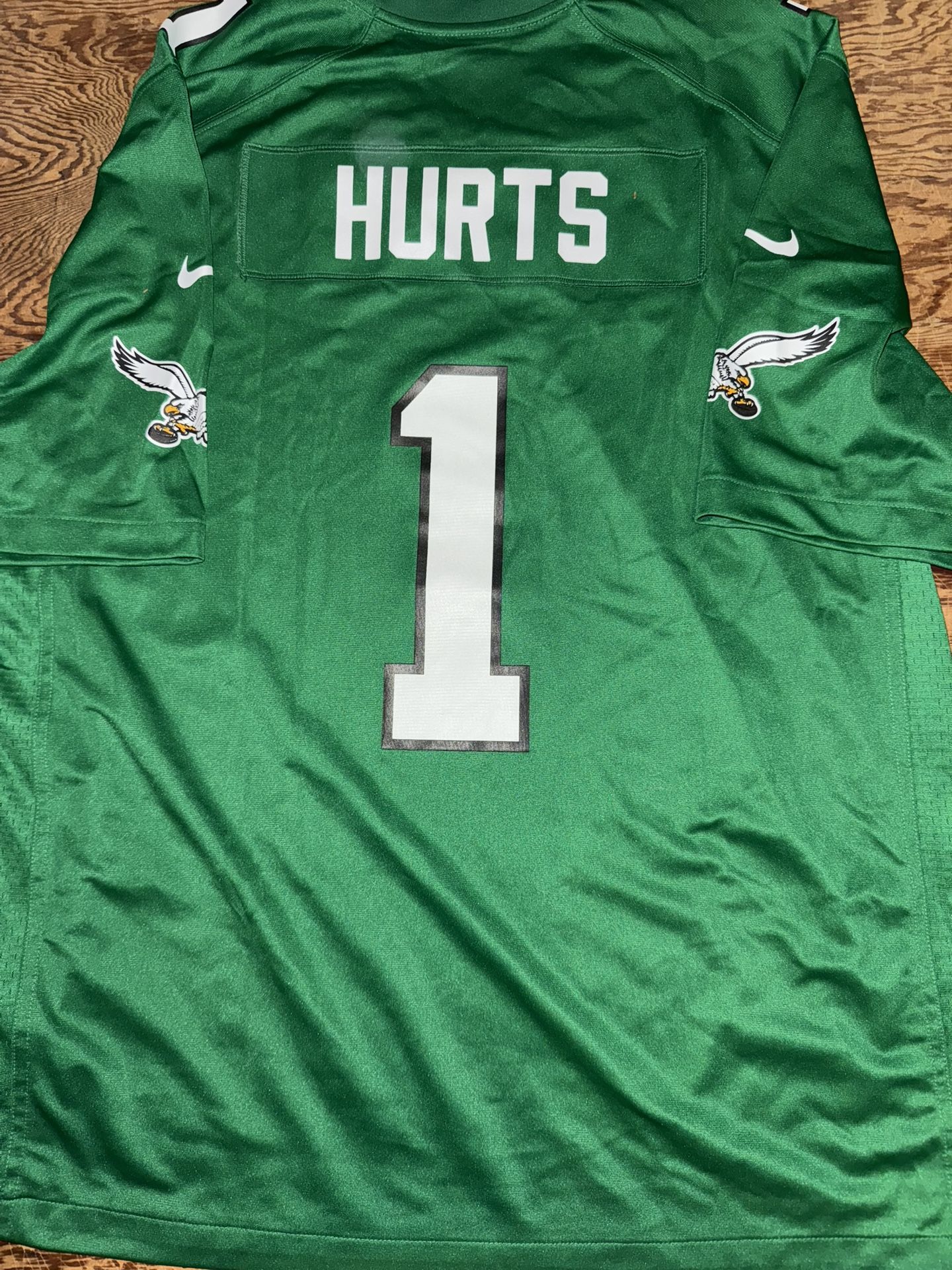 Nike Jalen Hurts 2024 Philadelphia Eagles Kelly Green Game Jersey Men Size XL