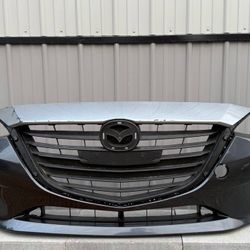 MAZDA 3 2014 2015 2016 FRONT BUMPER GRAY + RADIATOR GRILLE