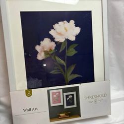 Botanical Poster Set of 2 16"x20" Pink Blue Floral Posters Threshold Modern