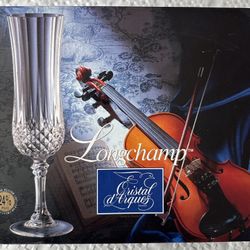 Longchamp Cristal d'Arques Champagne Flutes - Set of 4