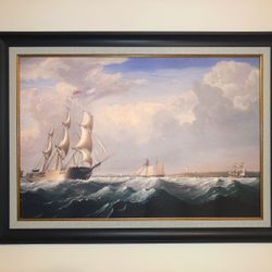 Large Canvas w Frame & Gold Trim 26 x 36 NEW  