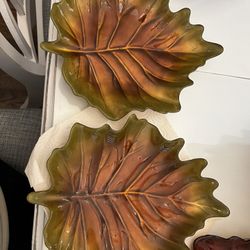 Leaf Dishes And Bowl