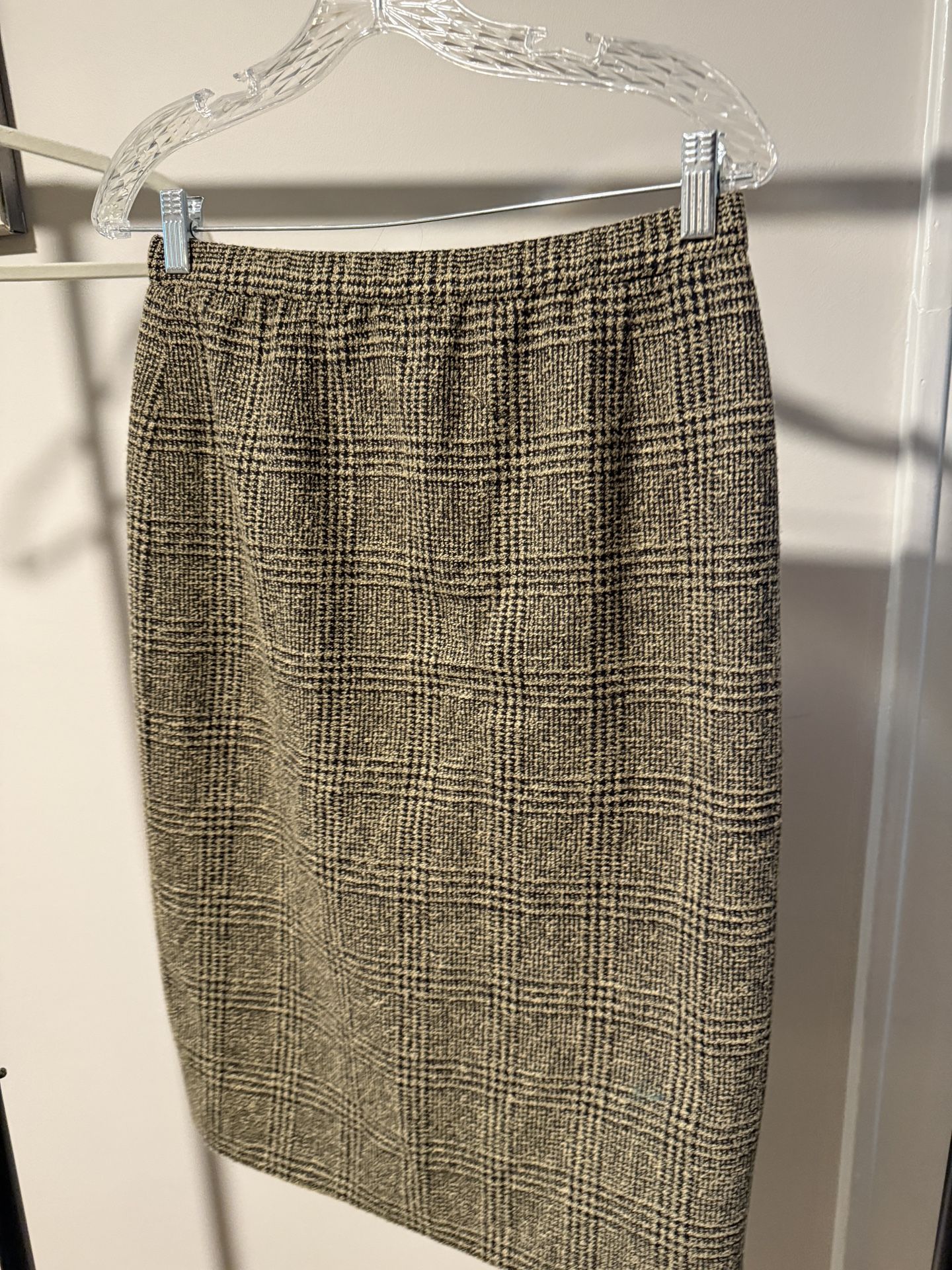 Vintage 8P Henry Lee Plaid Wool Pencil Skirt 
