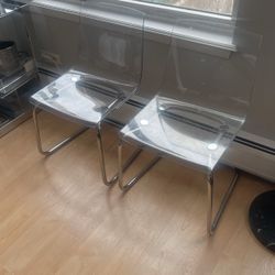 Two acrylic Clear Chairs 