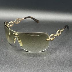 VTG GUCCI GG 4239/N/S Marina Chain Sunglasses White/Gold Fade Swarovski Crystal