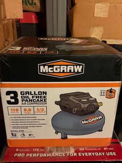 McGraw 3 Gallon Oil-Free Pancake Air Compressor