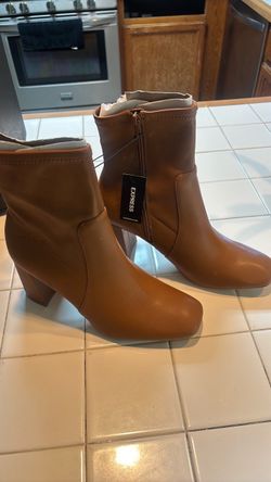 Express Brown Leather Boots Size 10