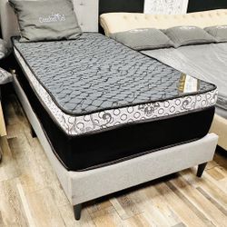  🛌 Queen Mattress Come With Bed Frame (Headboard & Footboard) + Box Spring – Ready for Delivery Today!