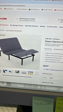 Queen size adjustable bed base with remote