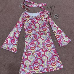 New small hippie hippy dress costume accessories 60s 70s 80s costume boho outfit 