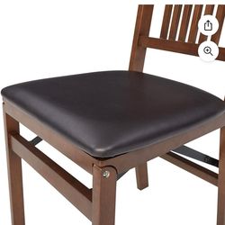 Transitional Wood Folding Chair Regular Height