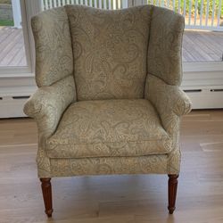Gorgeous sea glass paisley pattern chair. A definite statement piece.  Like new!!