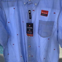 CHAPS S/S CRABS BUTTON DOWN SHIRT. NEW SIZE XXL SEE ALL PICS FOR MORE INFO . LOCAL PICK UP WELCOME .