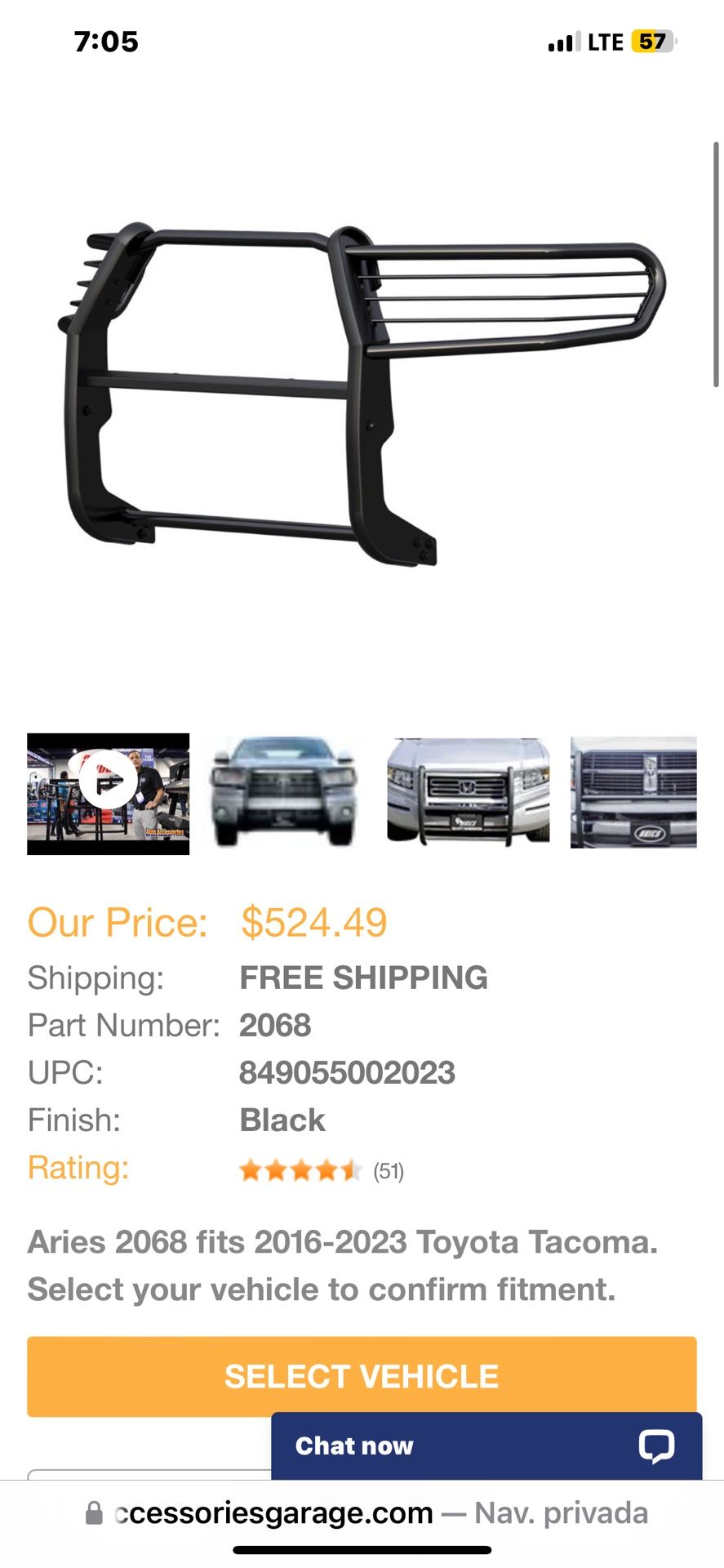 Aries 2068 fits 2016-2023 Toyota Tacoma $300