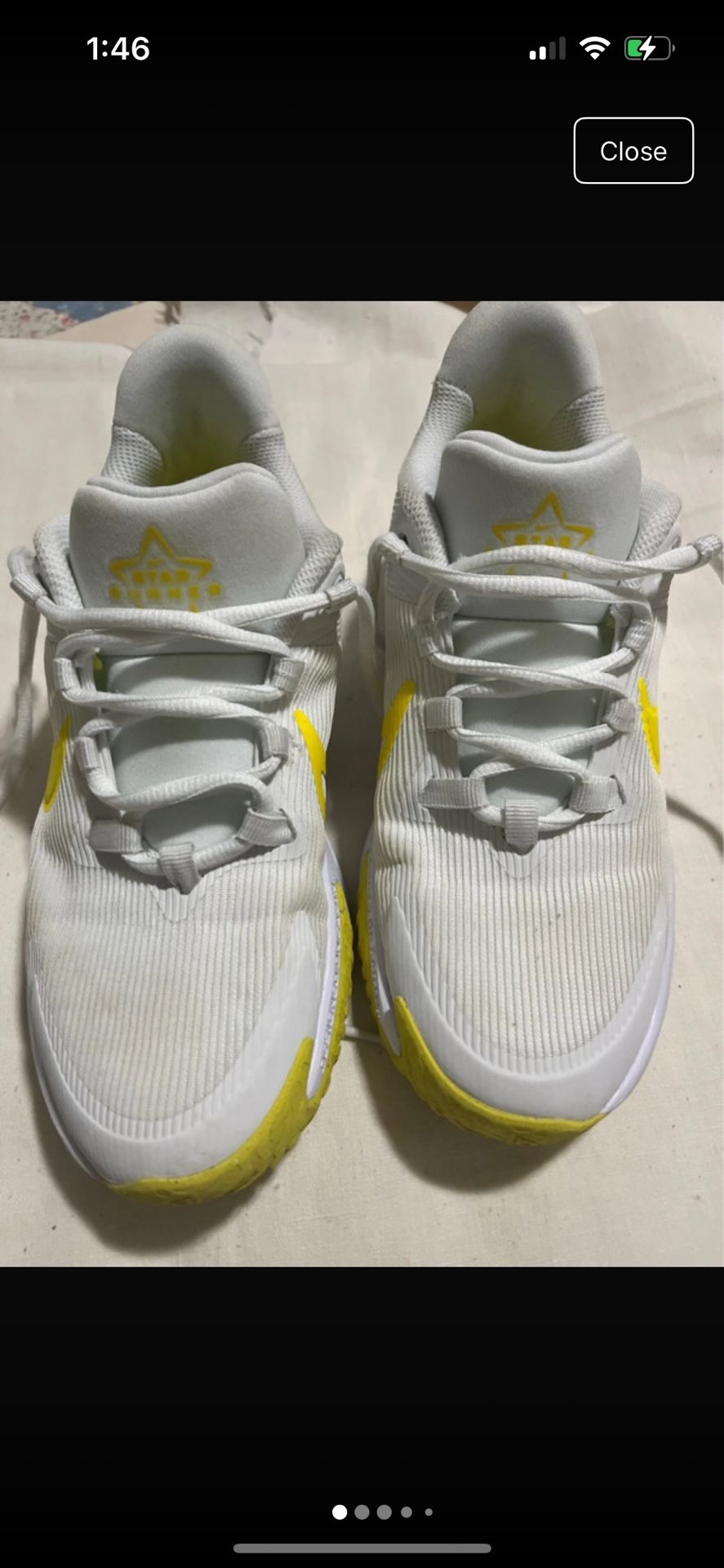 Nike Kid's Star Runner 4 GS Summit White Opti Yellow Sneakers DX7615 101 Size 4Y