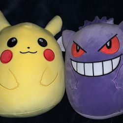 Pikachu and Gengar Squishmallow Pokemon 10in 2 PACK  BRAND NEW IN HAND!